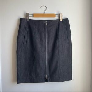 Dark Grey Straight Skirt w/ Front Zipper-Calvin Klein--Size M